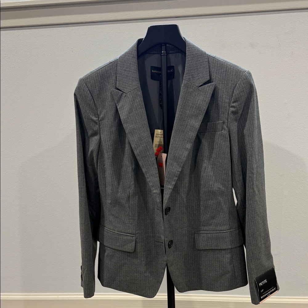 NWT Banana Republic Gray Pinstriped Women's Blazer